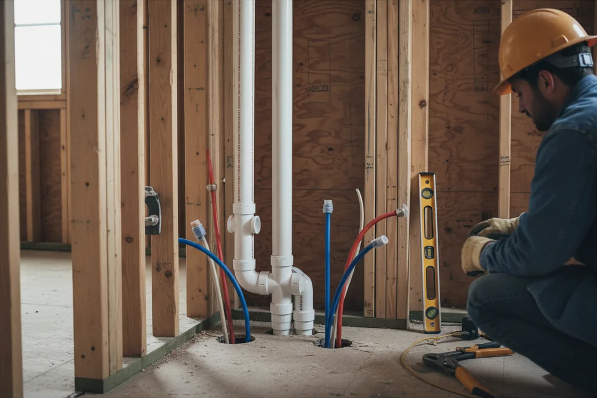 Drain and supply rough-in during Leak Detection in Ashburnham